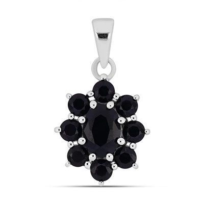 Подвеска из серебра сапфир корунд, Радмила