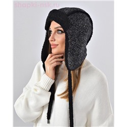 Мохер мульти надпись Ушанка флис (56-58)