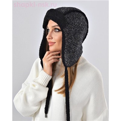 Мохер мульти надпись Ушанка флис (56-58)