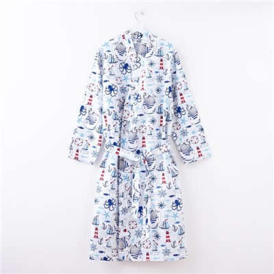 Халат мужской удлинённый Этель «Капитан» размер 46-48, вафля 200 г/м², 100% хлопок