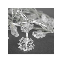 Гирлянда «Нить» 5 м с насадками «Два колокольчика», IP20, прозрачная нить, 20 LED, свечение мульти (RG/RB), мигание, 220 В