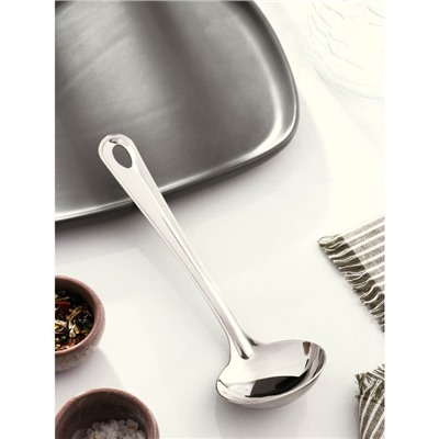 Половник из нержавеющей стали Доляна «Виктория», 35 мл, 22×6,5 см, цвет серебряный