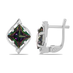 Серьги из серебра мистик кварц, Гликерия