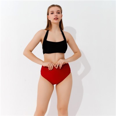 Плавки купальные слипы завышенные женские MINAKU, размер 56, цвет бордо