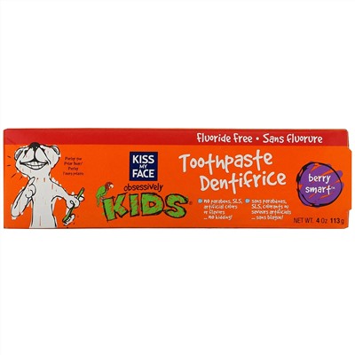 Kiss My Face, Obsessively Kids, Toothpaste, Fluoride Free, Berry Smart, 4 oz (113 g)