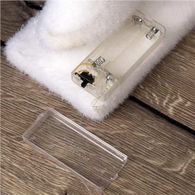 Светодиодная фигура «Ёлочка» 22×40×12 см, флок, батарейки ААх2 (не в комплекте), свечение тёплое белое