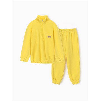 Костюм флисовый детский (худи, брюки) MINAKU цвет жёлтый, рост 110 см