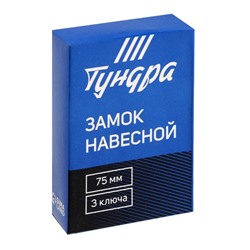 Замок навесной ТУНДРА ZN1075, 75 мм