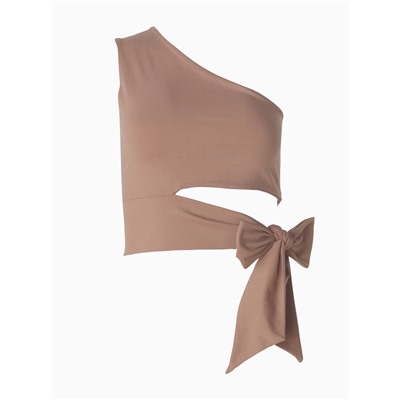 Топ с завязкой на талии женский MINAKU : Casual Collection, бежевый, размер 48