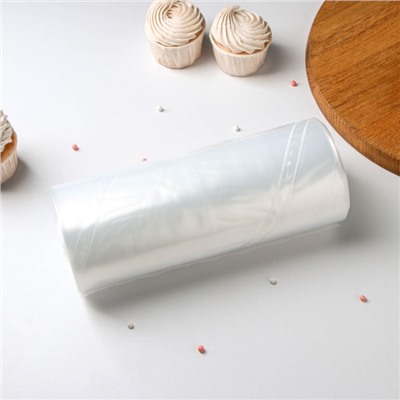 Мешок кондитерский, h=55 см, рулон 100 шт., 55×25 см, прозрачный