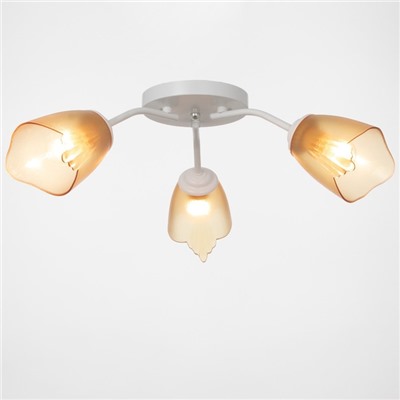 Люстра «Оникс» BayerLux 3×15 Вт E27, белый-коричневый, 50×50×15 см