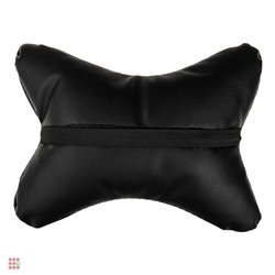 Подушка на подголовник "косточка" перфор.экокожа, 29x23см, черная