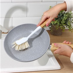 Щётка для посуды Доляна Meli, 8×6.5×29 см, бамбуковая ручка, цвет бежевый