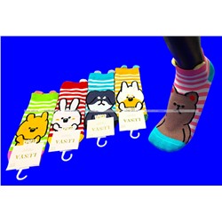 Носки женские ЦВЕТНЫЕ Мордочки с "ушками"