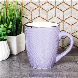 Кружка 400 мл Ветка фактурная Сиреневый / А-454 /уп 48/ ПРОМО АКЦИЯ