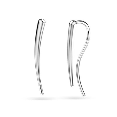 Серьги из серебра без вставки, ЗК0201496-00245