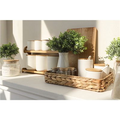 Корзинка для подачи Доляна «Камыш», 32×24×5.5 см, из соломы