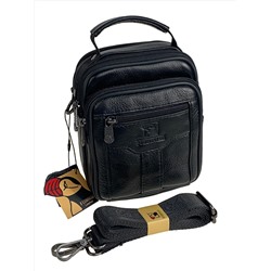 Сумка мужская из натуральной кожи, цвет черный