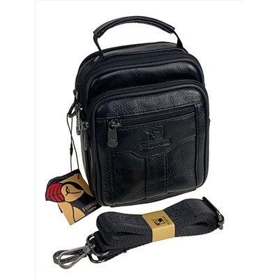 Сумка мужская из натуральной кожи, цвет черный