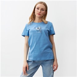 Футболка женская Be Friends, голубая, размер 44