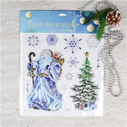 Наклейка новогодняя 38х30 Новый год / 610-286 /уп 12/420/ (Дед Мороз )