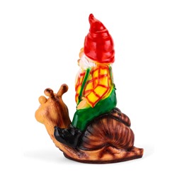 Садовая фигура из гипса «Гном на улитке», 71×34×41 см