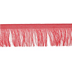 Тесьма декоративная бахрома красная, 6 см