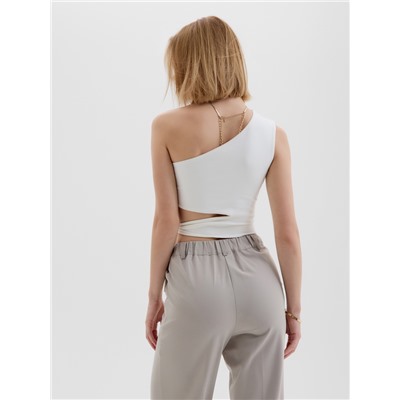 Топ с завязкой на талии женский MINAKU : Casual Collection, белый, размер 46