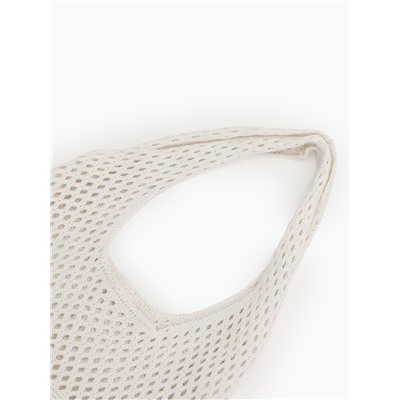 Сумка-авоська плетёная, клетка 0.5 см, белая