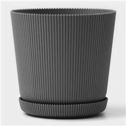 Горшок для цветов с поддоном, 15.5×16.5 см, цвет серый
