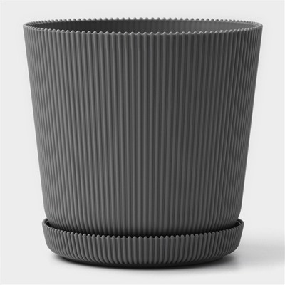 Горшок для цветов с поддоном, 15.5×16.5 см, цвет серый