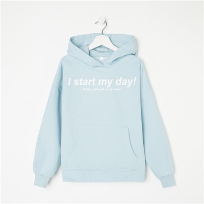 Худи для девочки I start, голубое, рост 152 см