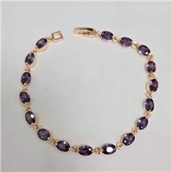 Браслет на руку ювелирная бижутерия коллекция "Дубай", вставка: фианиты, цвет: фиолетовый, арт.414.083