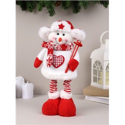 Новогоднее украшение Снеговик на телескопических ножках 32/44 см / NA110 /уп 60/