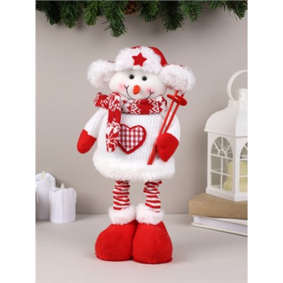 Новогоднее украшение Снеговик на телескопических ножках 32/44 см / NA110 /уп 60/