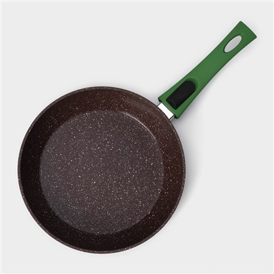 Сковорода Magistro Avocado, d=22 см, кованый алюминий, съёмная ручка soft-touch, антипригарное покрытие, индукция, зелёная