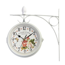Часы настенные интерьерные «Розы», двусторонние, на подвесе, плавный ход, 40×32 см, циферблат d=17 см, от батареек 2хАА