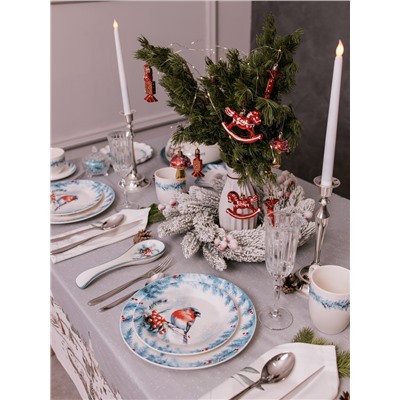 Подставка под ложку новогодняя Доляна «Зимний вечер», 22.3×7.1×2.7 см, доломит, белая