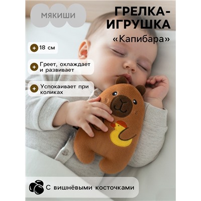 Мягкая игрушка - грелка «Капибара с уточкой», с вишнёвыми косточками, 18 см