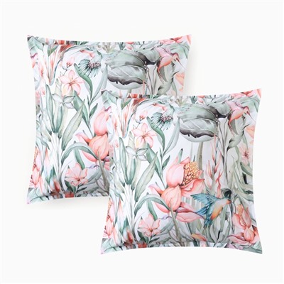 Комплект наволочек «Этель» Exotic island, 70×70+3 см, 2 шт., перкаль, хлопок 100%