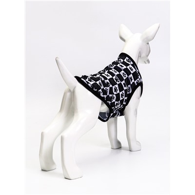 Майка для животных «Шахматы», размер L, ДС 34 см, ОГ 46 см, ОШ 34 см