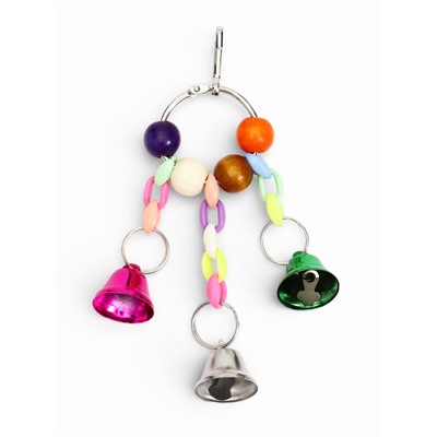 Игрушка для птиц «Кольцо», 13.5×5 см, с колокольчиками, цвет МИКС