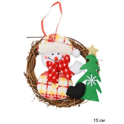 Елочное украшение Снеговик 15 см / Е145 /уп 150/