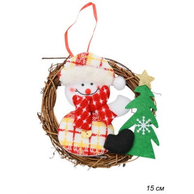 Елочное украшение Снеговик 15 см / Е145 /уп 150/