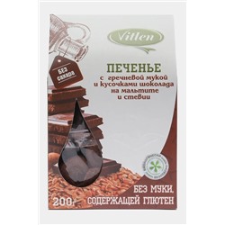 Печенье рисовое с гречневой мукой и шоколадом Vitlen 200г ЭКОПРОДУКТЫ, 1184390
