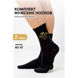 Носки мужские Просто царь (набор 2 пары) (Черный)