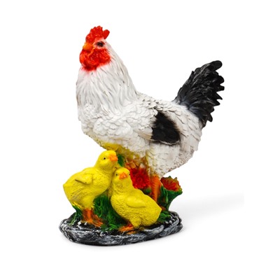 Садовая фигура из полистоуна «Курица с цыплятами», 33×17×25 см