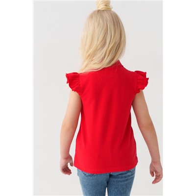 Джемпер трикотажный с воротником поло для девочек PLAYTODAY, 1241969