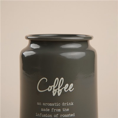 Банка для кофе SL Home, 9,5×14 см, цвет серый, с бамбуковой крышкой