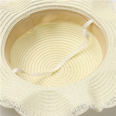 Шляпа для девочки MINAKU «Милашка», р-р 52, бежевая